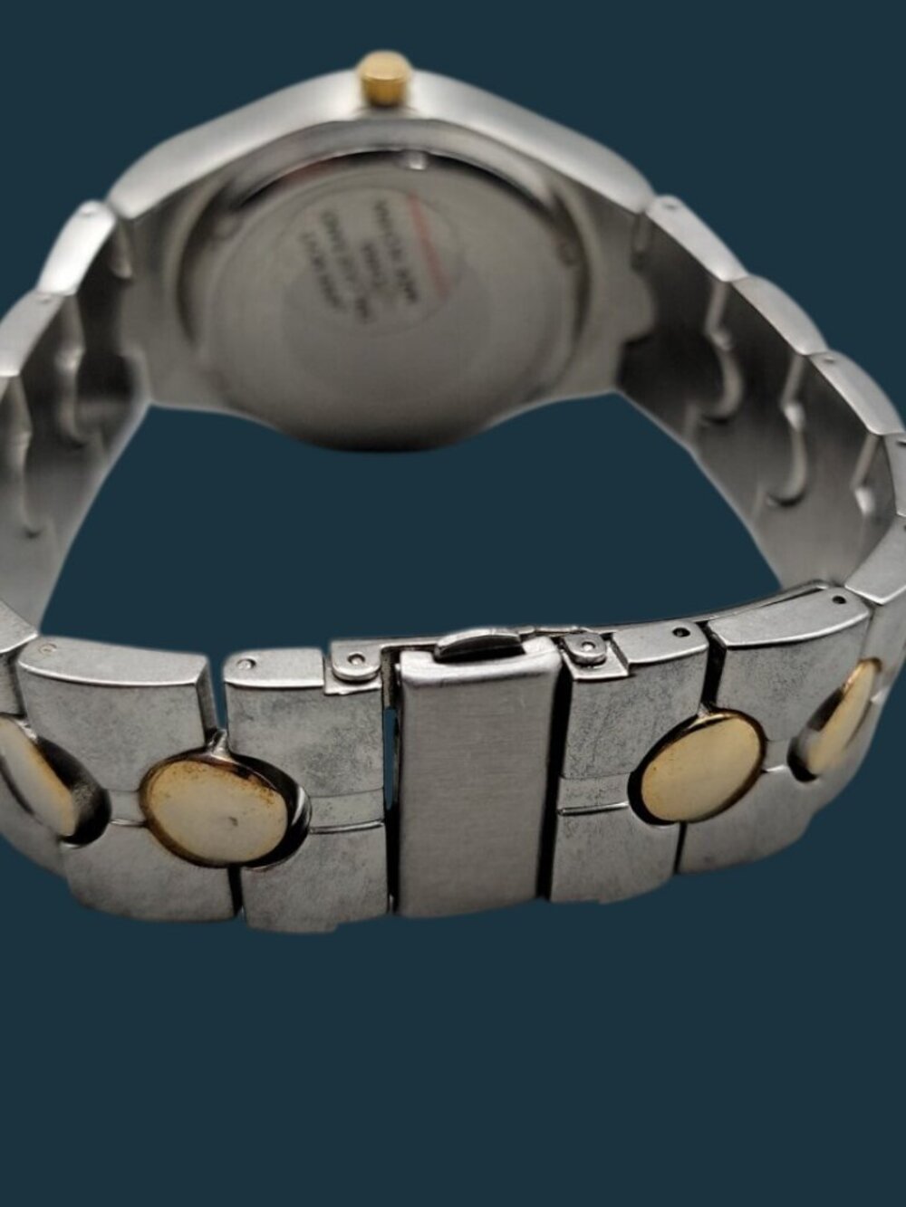 Vintage Paul Jardin Diamond Two Tone Quartz Watch 40mm 8" Brushed Silver Tone - Picture 7 of 11
